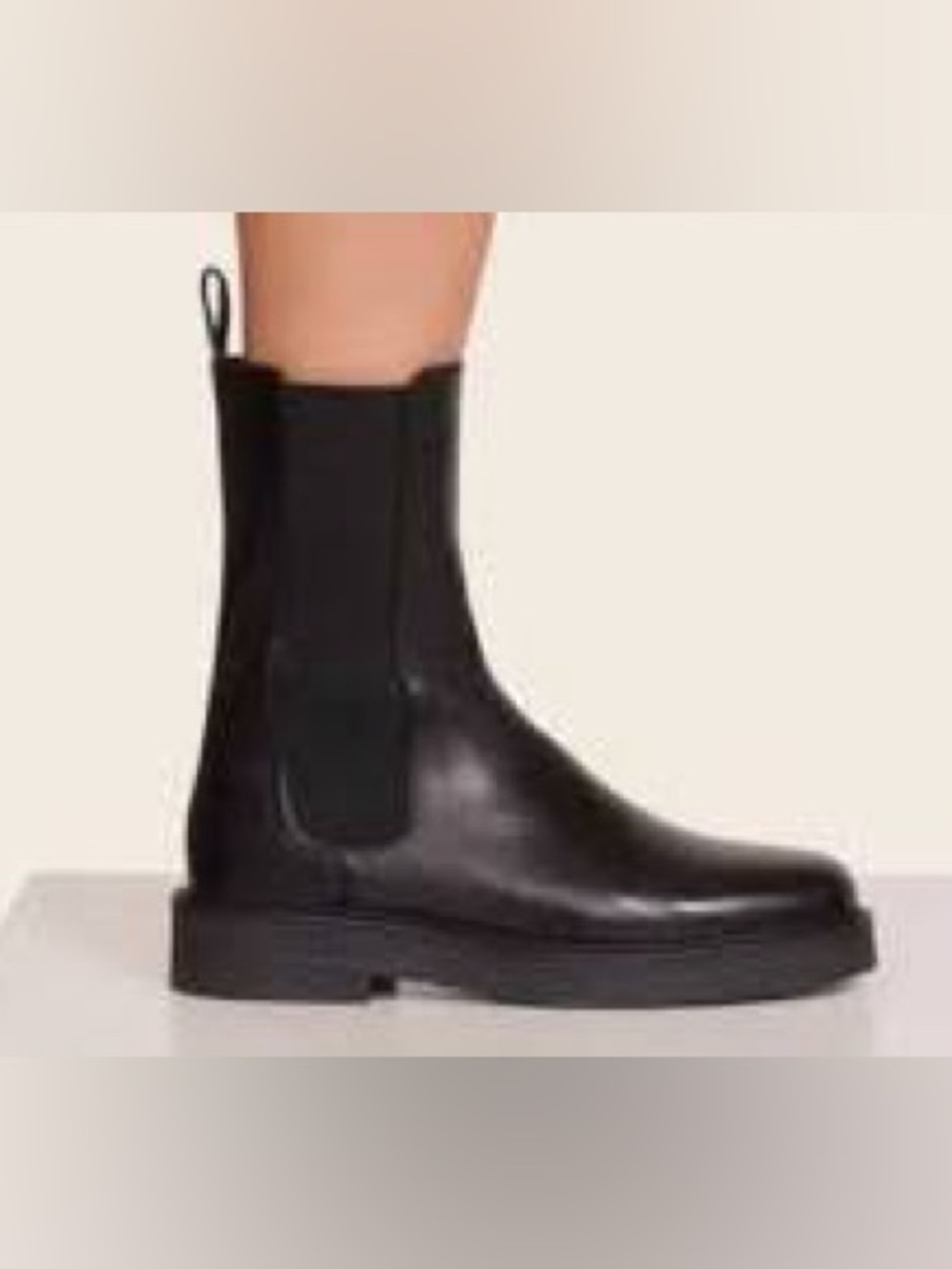STAUD Palamino Black Leather Chelsea Ankle Boot